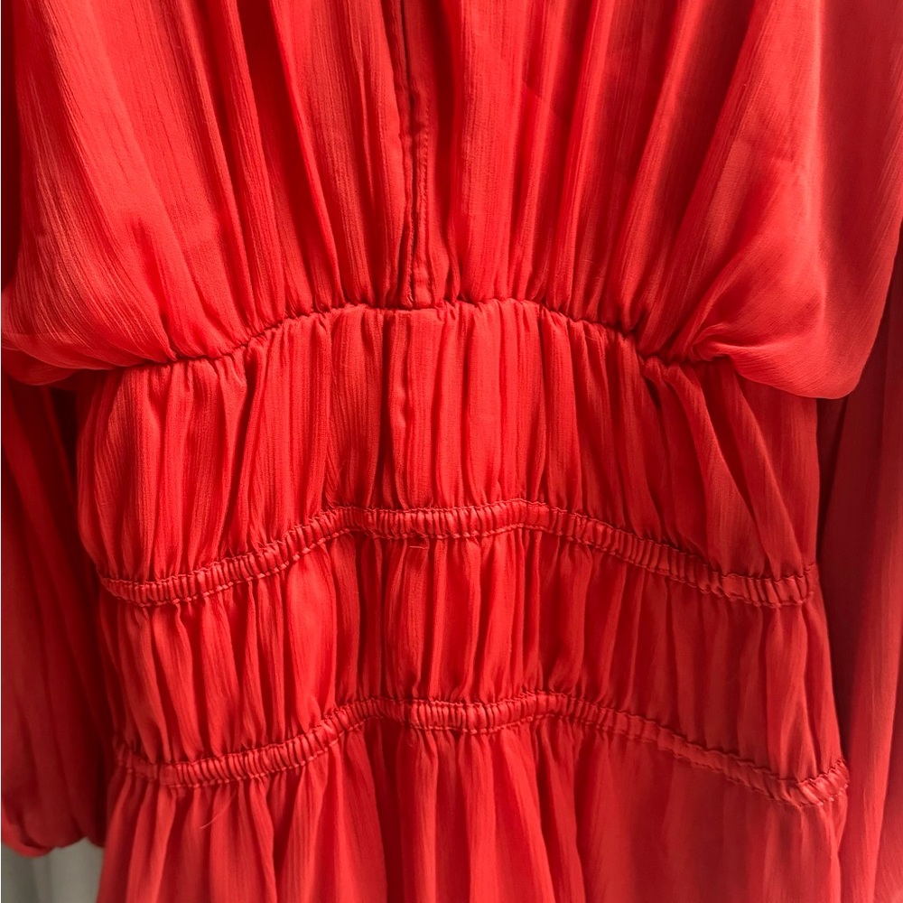 ASOS tie neck Red mini dress size 4 - Picture 6 of 8